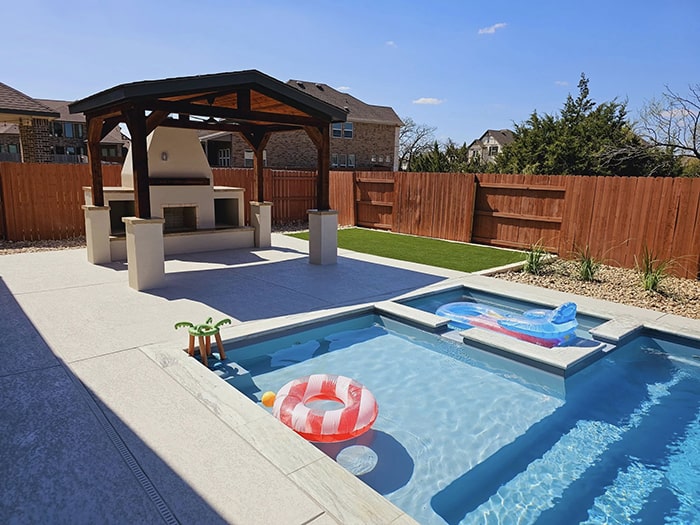 Jfield construction outdoor pool and patio space